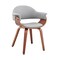 Armen Living Adalyn Gray Faux Leather and Walnut Wood Dining Room Accent Chair LCADCHWAGR - alternate 1